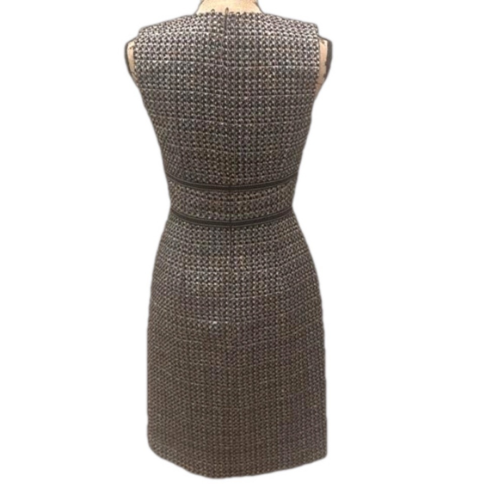 David Meister Black and tan Textured Midi Dress size 4 EA018 - Picture 4 of 10